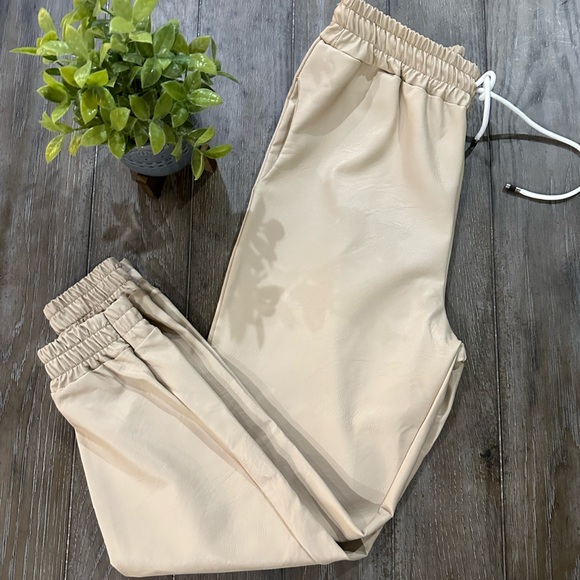 Parisian Works Pants - Parisian Vegan Leather Joggers